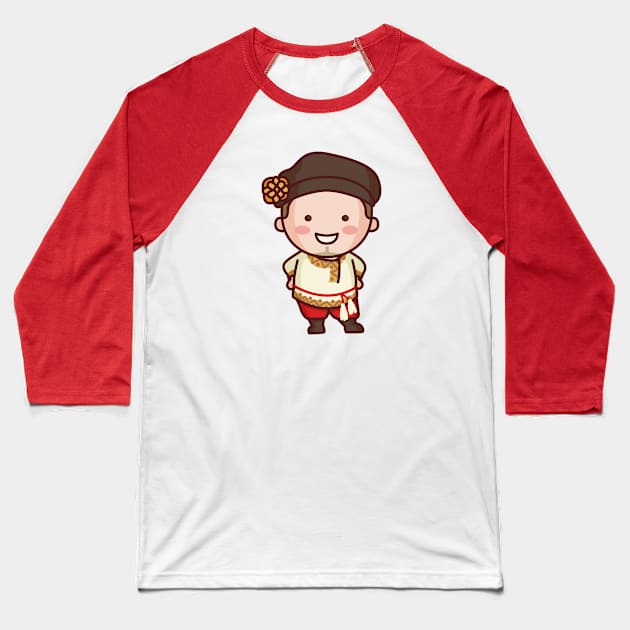 Cute Traditional Russian Folk Dancer Cartoon Baseball T-Shirt by SLAG_Creative